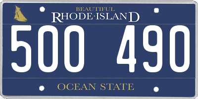 RI license plate 500490