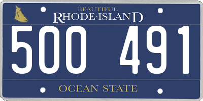 RI license plate 500491