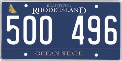 RI license plate 500496
