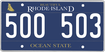 RI license plate 500503