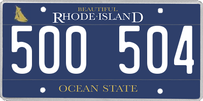 RI license plate 500504