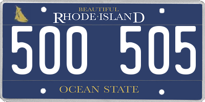 RI license plate 500505