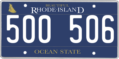 RI license plate 500506