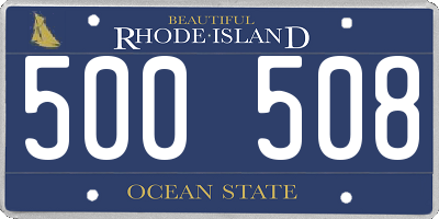 RI license plate 500508