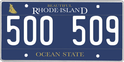 RI license plate 500509