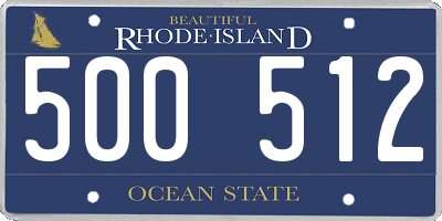 RI license plate 500512