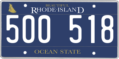 RI license plate 500518
