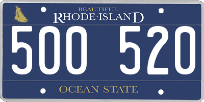 RI license plate 500520