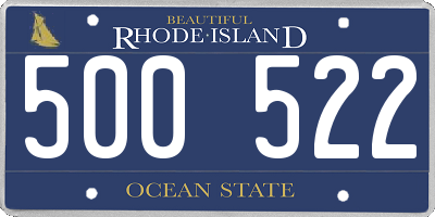 RI license plate 500522