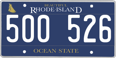 RI license plate 500526