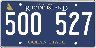 RI license plate 500527