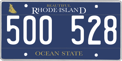 RI license plate 500528