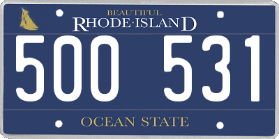 RI license plate 500531