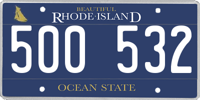RI license plate 500532