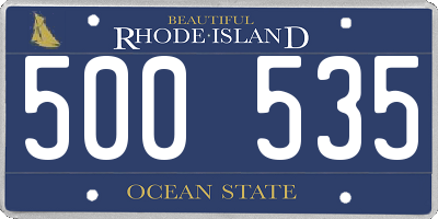 RI license plate 500535