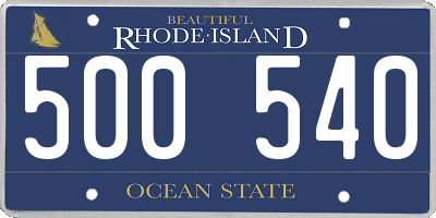 RI license plate 500540