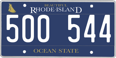 RI license plate 500544