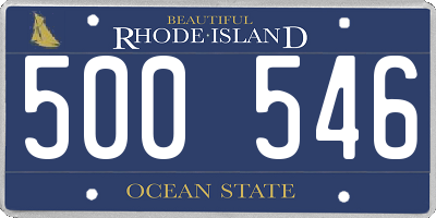 RI license plate 500546