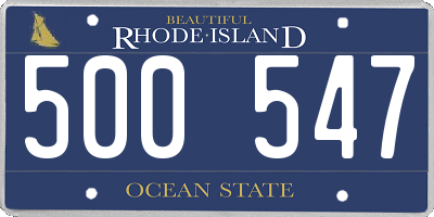 RI license plate 500547