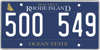 RI license plate 500549