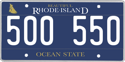 RI license plate 500550