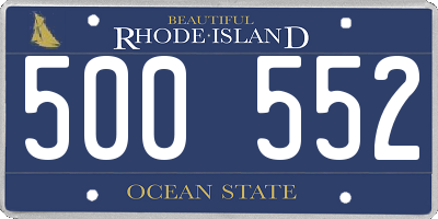 RI license plate 500552