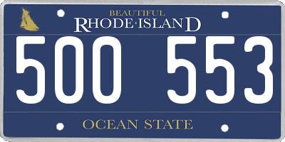 RI license plate 500553