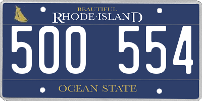 RI license plate 500554