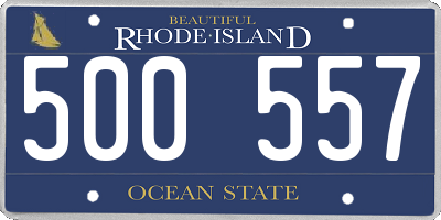 RI license plate 500557