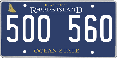 RI license plate 500560