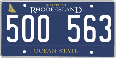 RI license plate 500563