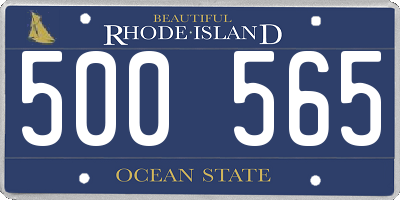 RI license plate 500565