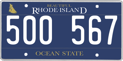 RI license plate 500567