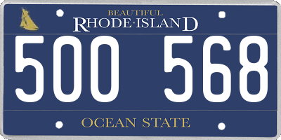 RI license plate 500568
