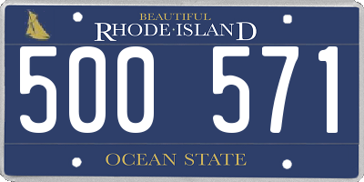 RI license plate 500571