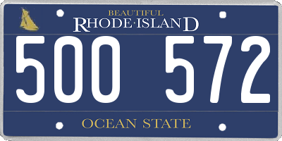 RI license plate 500572