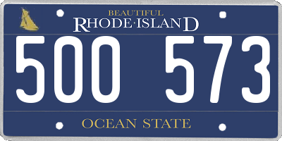 RI license plate 500573