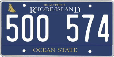 RI license plate 500574