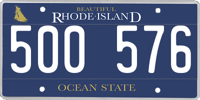 RI license plate 500576