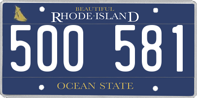 RI license plate 500581