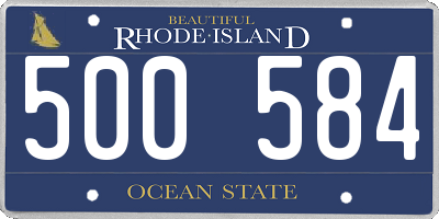 RI license plate 500584