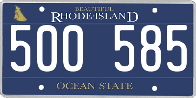 RI license plate 500585