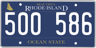 RI license plate 500586
