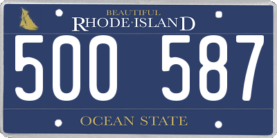 RI license plate 500587