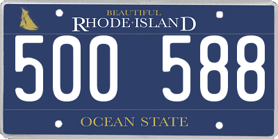 RI license plate 500588