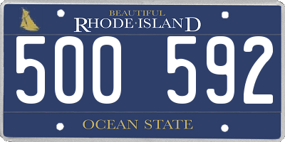 RI license plate 500592