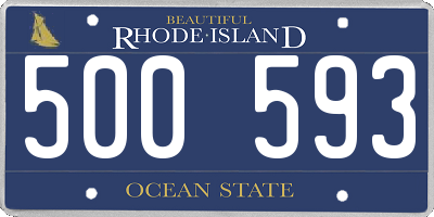 RI license plate 500593