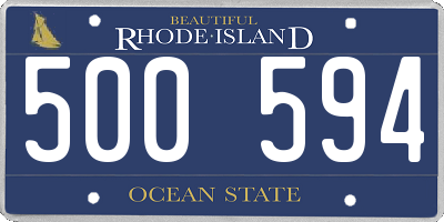RI license plate 500594