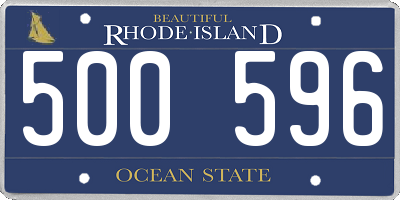 RI license plate 500596