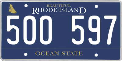 RI license plate 500597